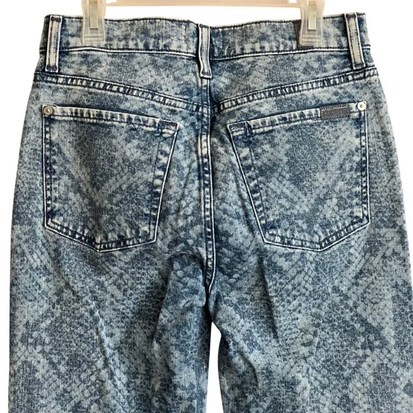 7 For All Mankind Ginger Laser Snake Print Wide Leg Jeans